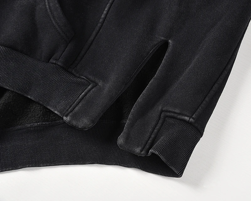 

Kanye Washed Retro Side Split Mens Sweatshirt Stranger Thing Harajuku Hooded Hoodie Streetwear Oversize Front Pocket Solid Hoody