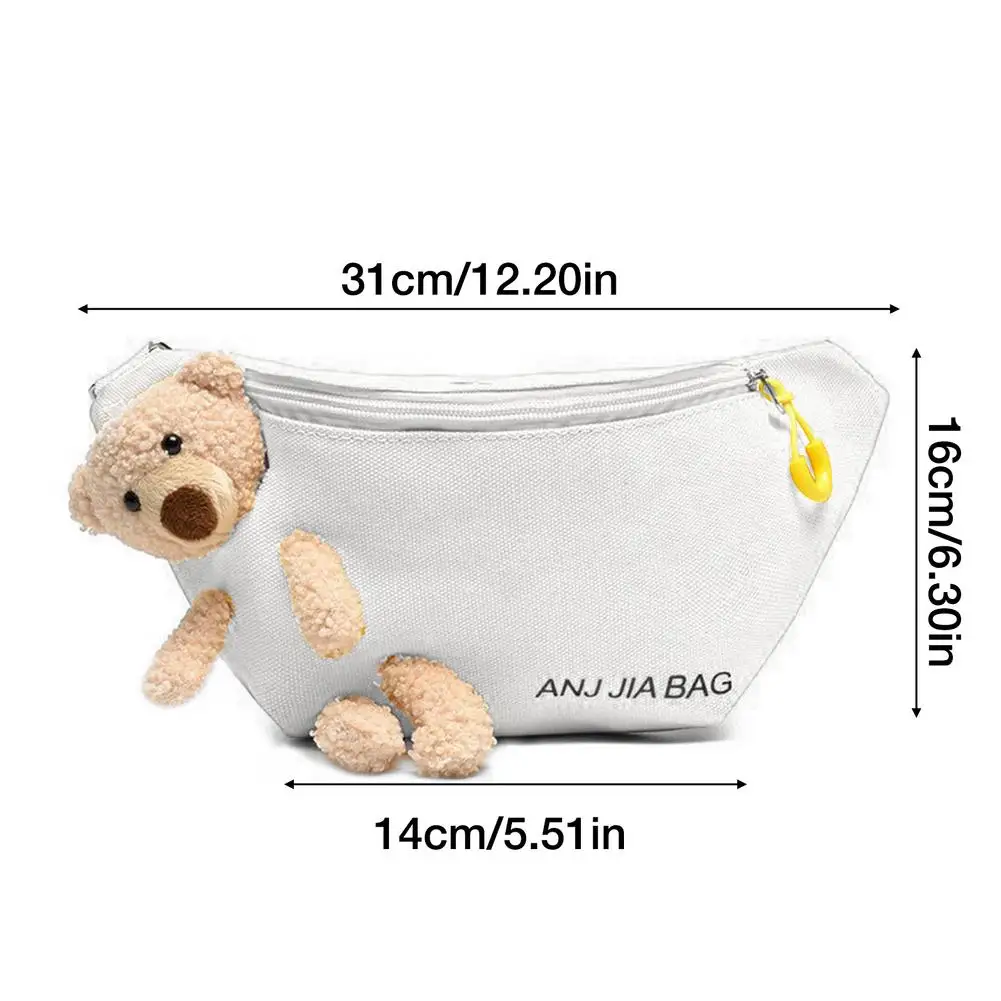 Милые забавные сумки модная холщовая нагрудная сумка с медведем забавная через