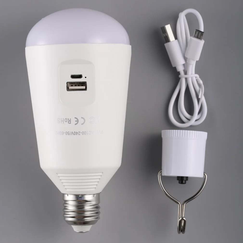 

QF-168A 7W Multifunction LED Bulb Protable LED Tent Camping Hiking Light Bulb Emergency Bright Rechargeable LED Bulb