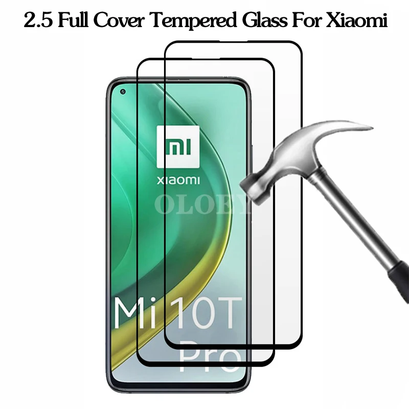 2Pcs Tempered Glass For Xiaomi Mi 10T Lite 10 T 9 SE 9T Pro CC9 8 Screen Protector Front Film |