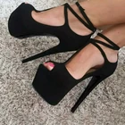 SEIIHEM женские сандалии с открытым носком из искусственной замши на тонком высоком каблуке туфли-лодочки с ремешком на щиколотке женские вечерние туфли для выпускного вечера Женские Большие размеры 41 43 50 52