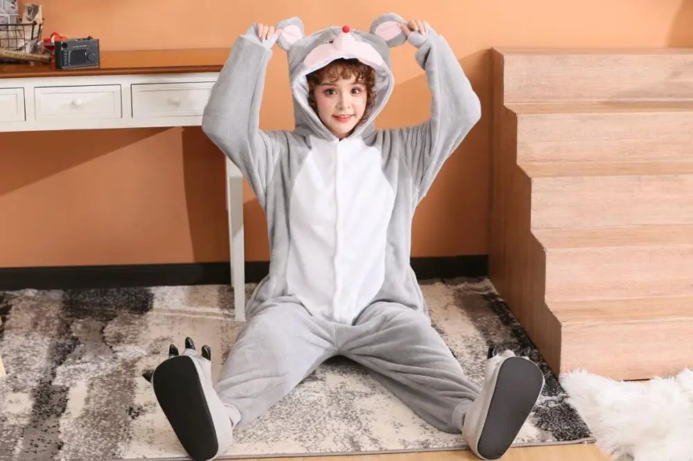 

Kigurumi halloween Christmas men women Cosplay gray mouse Onesies Party Pajamas Pyjamas costumes carnival costume