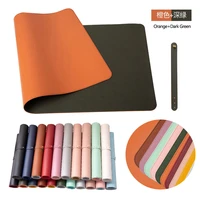 40x80cm solid color artificial leather pu mouse pad 25 types non slip desk pad waterproof table protector study and office use