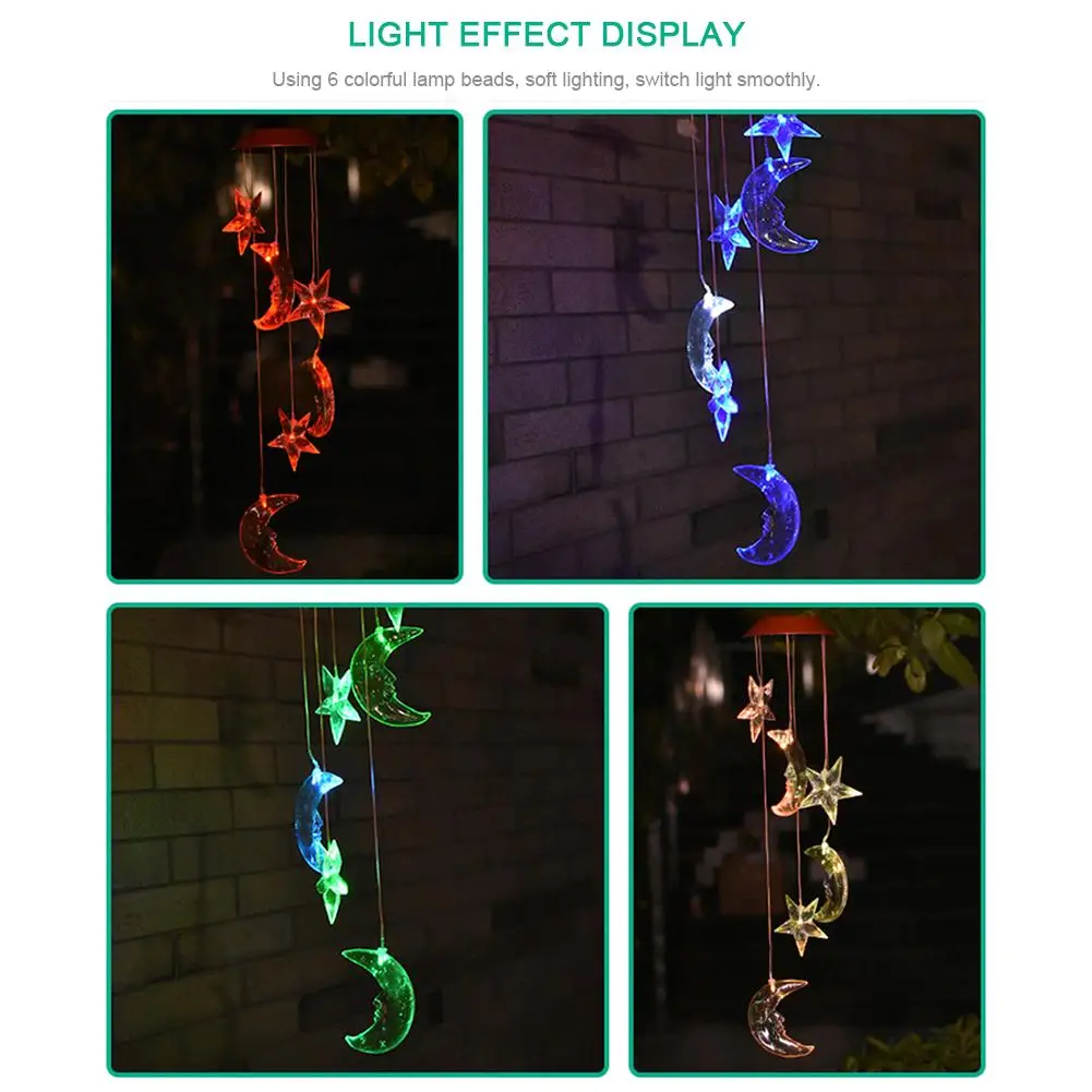 Наружный светодиодный светильник на солнечной батарее солнечный с Луной звездой