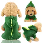 Мягкая зимняя теплая одежда для собак и кошек, комбинезоны в стиле динозавра, одежда для собак, флисовое пальто, одежда для домашних животных (приблизительно)