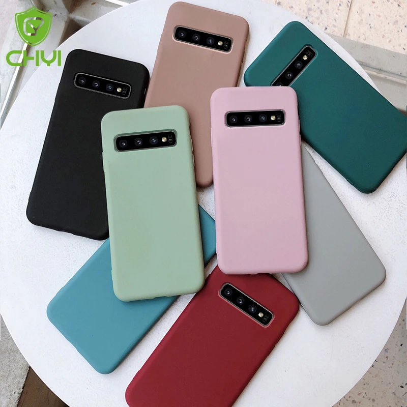 

case for samsung galaxy s10 s9 s8 plus s7 edge cover shell thin matte soft tpu no fingerprint protective caps phone accessories
