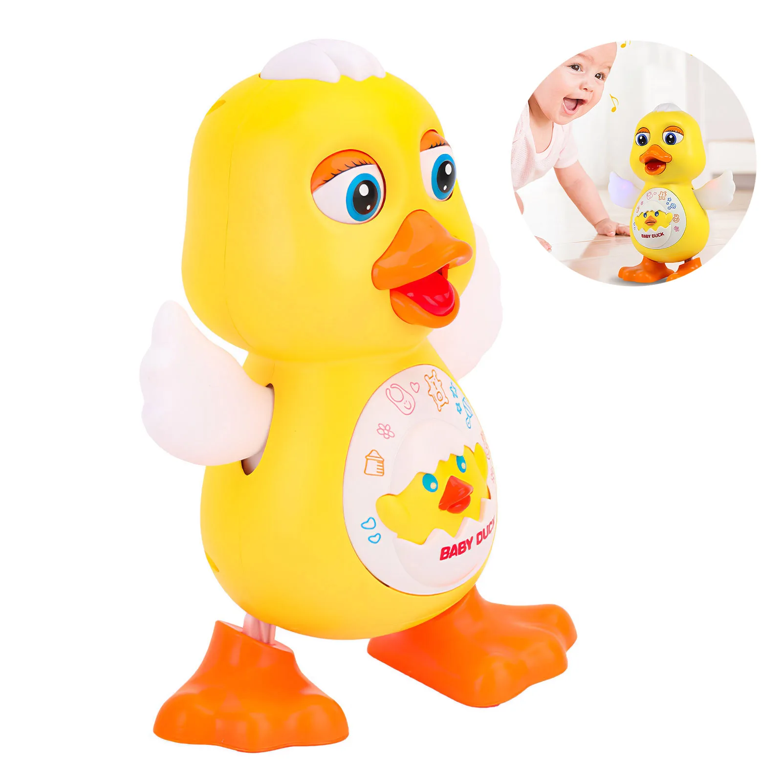 

Baby Cartoon Electric Dance Lighting Duck Educational Toy Musical Interactive Toy Educational Little Duck With Music Kids Gifts