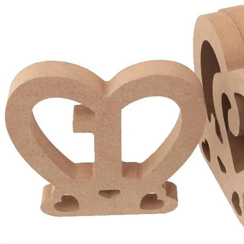 1 10 шт Мини размер деревянные сердца Ремесло Любовь полый номер пластины