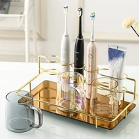 bathroom supplies toothbrush cup mouthwash cup toothbrush holder light luxury glass bathroom cup sink shelf toiletry set