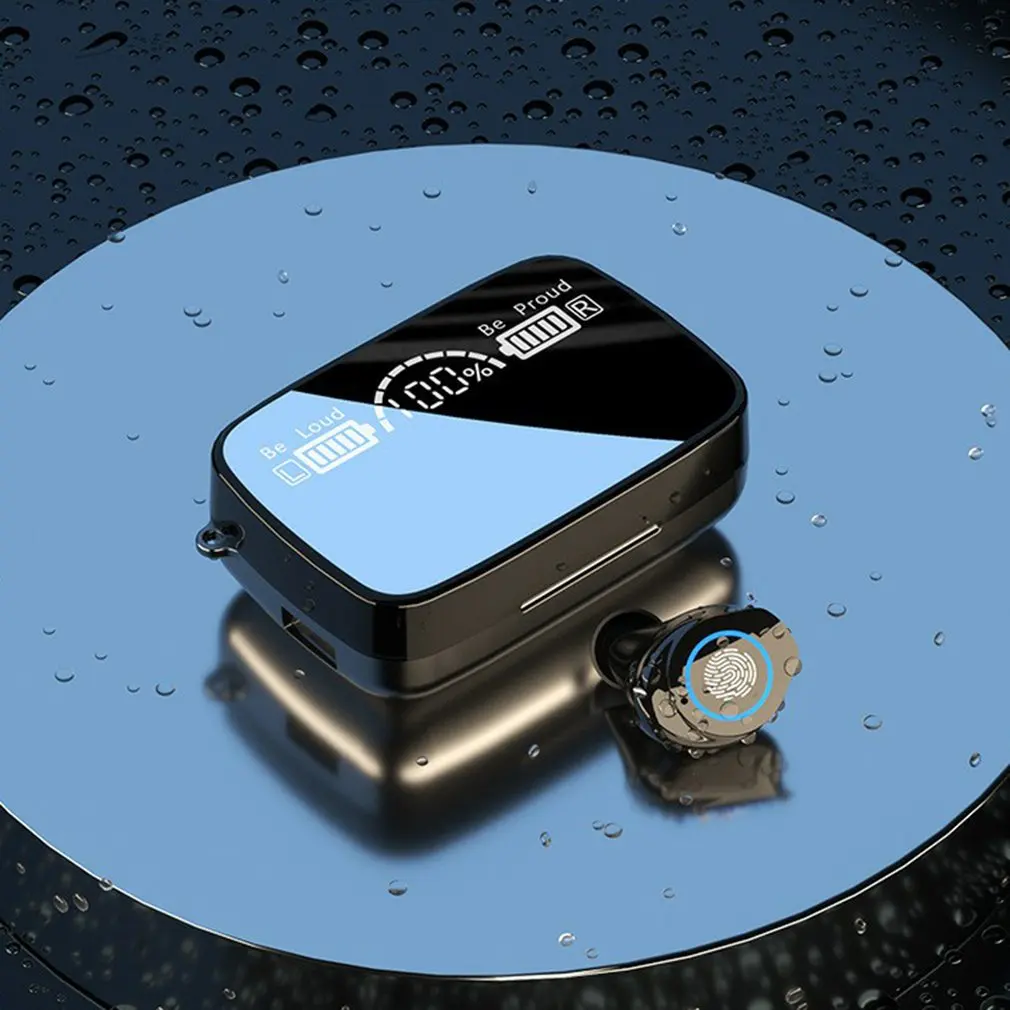 

M9-17 Mirror Wireless Earphones Mirror Power Display Magnetic Induction Sports Earphone Wireless Headset Waterproof