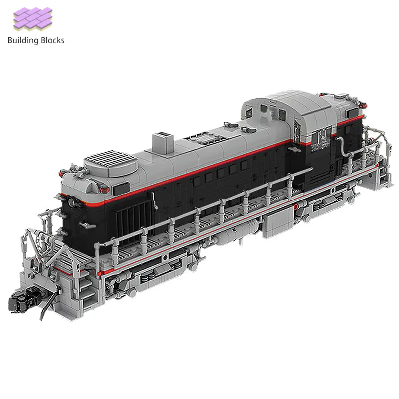 

High-tech Union Alco RS-2 (1:38) train model building blocks modular Railroad locomotive bricks toys for kids gifts
