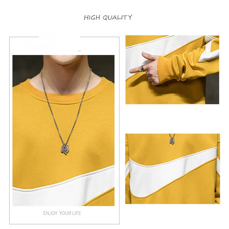 

Wholesale Men Hoodies Personality Slim Sweatshirts Casual Oversized Clothing Fashion Loose Jackets Harajuku Crewneck Clothing V3