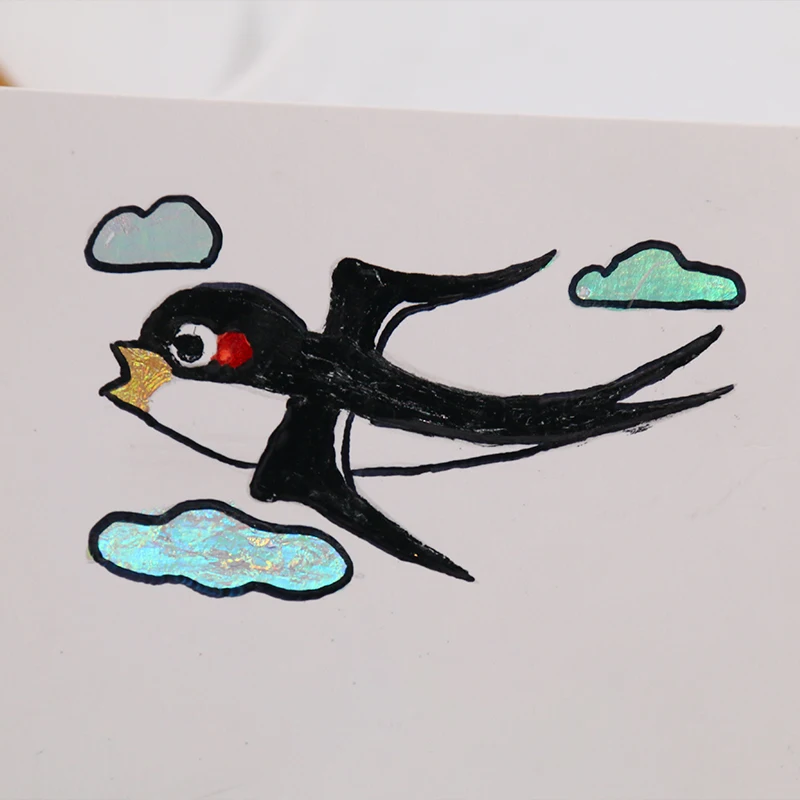 Фольга для горячего тиснения черная голографическая переносная ламинаторная