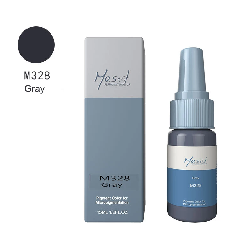 Micropigment мануального татуажа бровей, микро лезвия, для тату бровей, чернил, чистое органическое жидкий пигмент 1/2 унции)(15 мл) для бровей чернил для татуажа - Цвет: M328 Gray