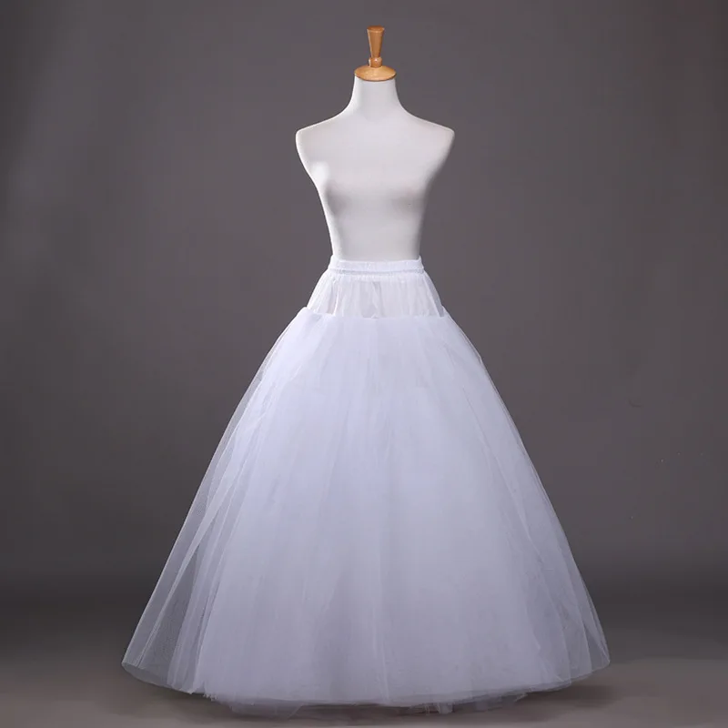 

Bridal Petticoat Crinoline Underskirt Wedding Dress Hoop Lolita Long Fancy Slips White Rockabilly Tulle