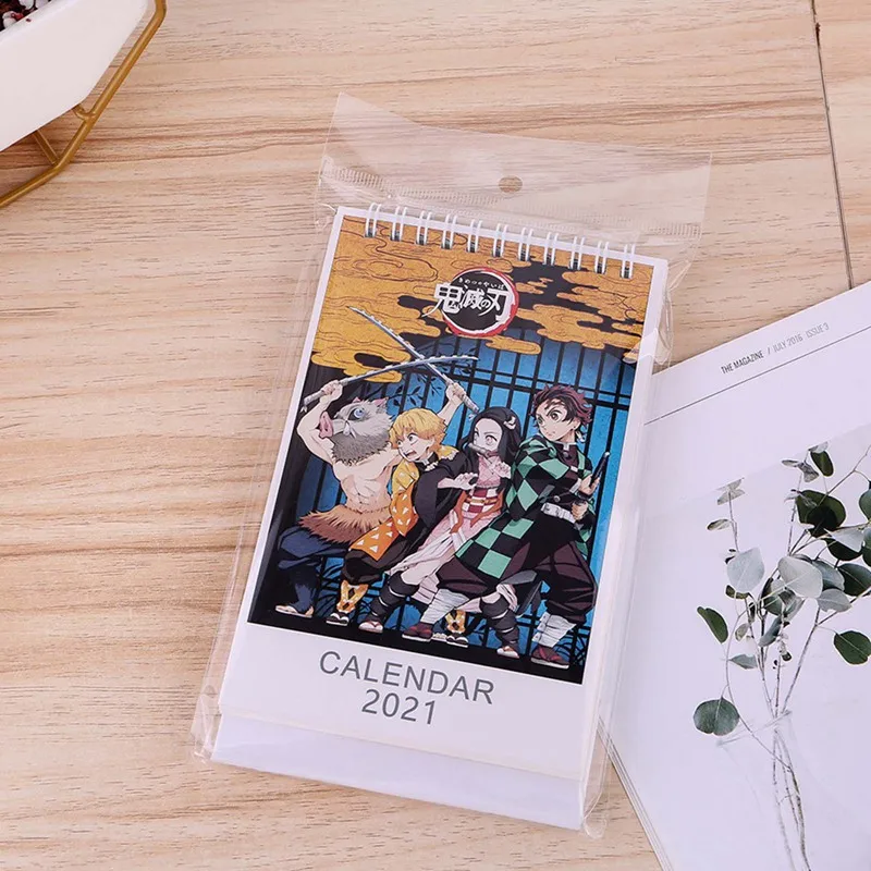 

2021 Anime Demon Slayer Desk Calendar Figure Desktop Calendar Dual Daily Schedule Table Planner Yearly Agenda Organizer Office