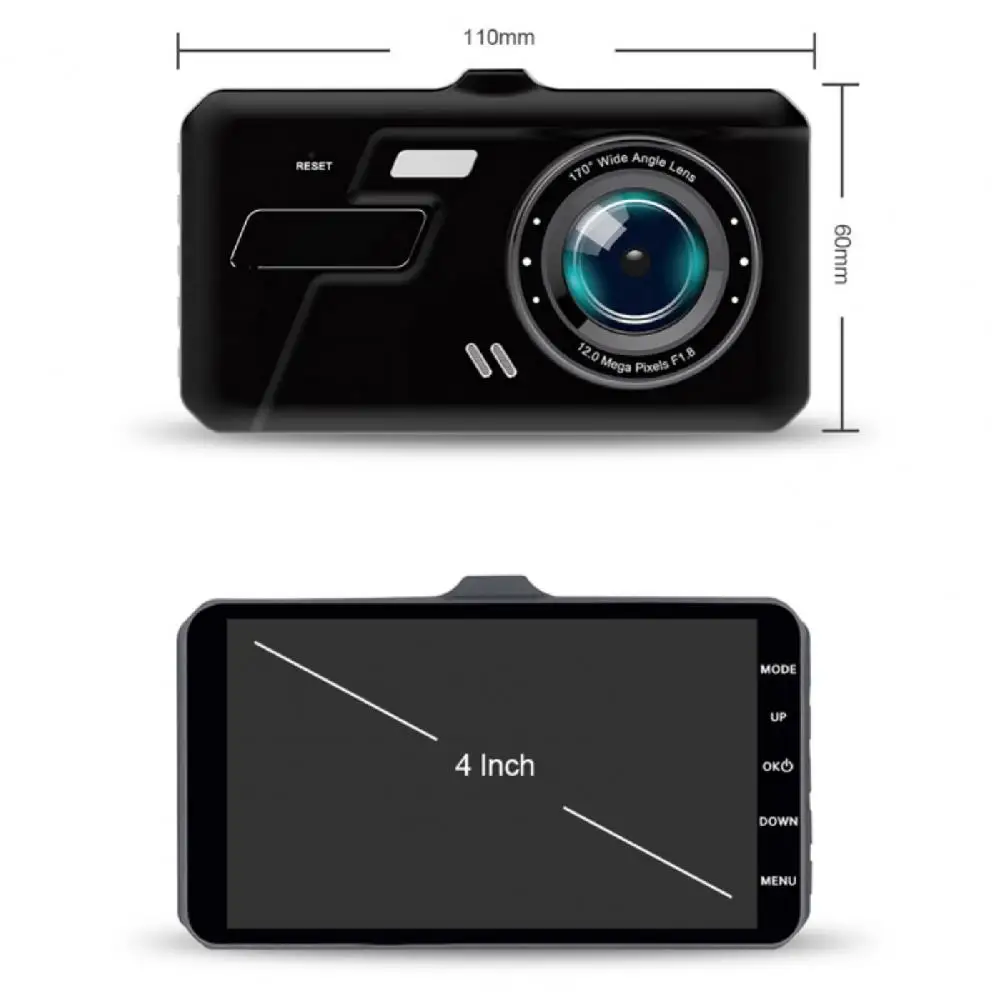 A11 Car Recorder G-Sensor Wide Compatibility 4-Inch Dual Lens Touch Screen Dash Cam Full HD-compatible 1080P for Vehicles | Автомобили и