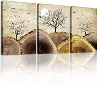Golden Abstract Wall Paintings Tree Pictures Artwork Indoor Decoration
