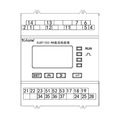 

Din rail mounted DC power meter for solar pv monitoring DJSF1352-RN