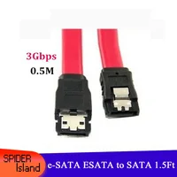 50cm e-SATA eSATA to SATA F/F Shielded External Data Cable 1.5Ft 3Gbps Free Shipping 50pcs