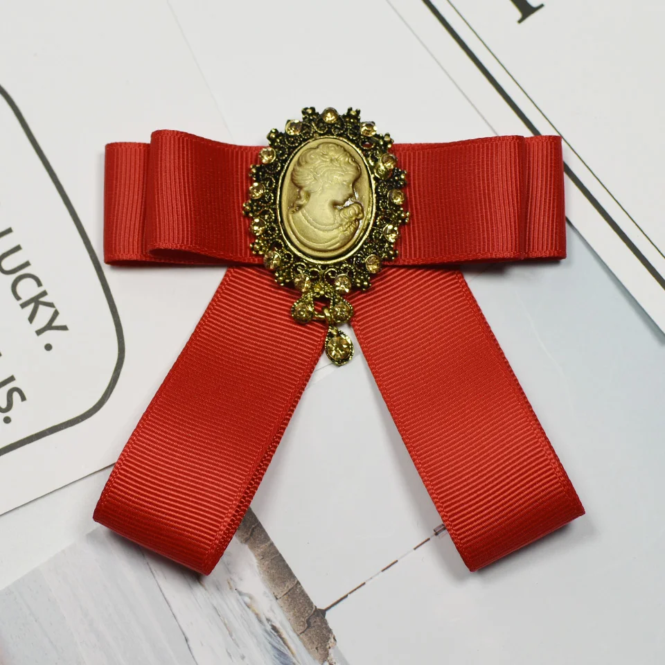 I-Remiel брошь с бантом ленты стразы ткань Винтажные заколки кристаллы и броши