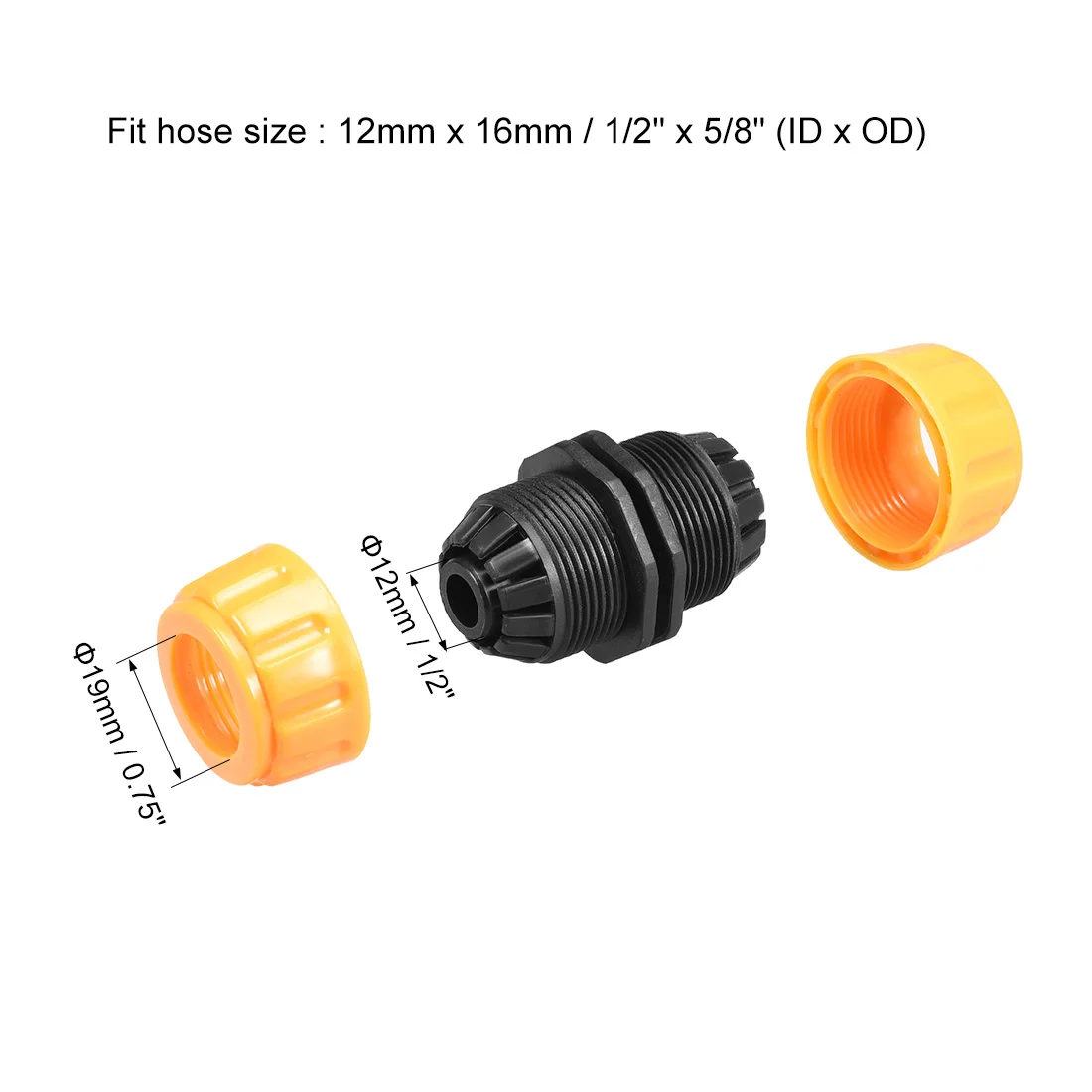 

uxcell Garden Water Hose Connector 1/2 ID Plastic Quick Connect Fittings Joiner Mender Extend Repair Connector Adapter Tool