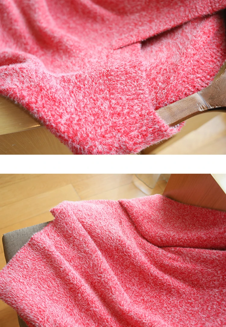 

Mohair Knitted Sweater Pullover 2020 Autumn Winter V-neck Warm Black Green Red Women Knit Sweater Casual Jumper Female Pull Coat