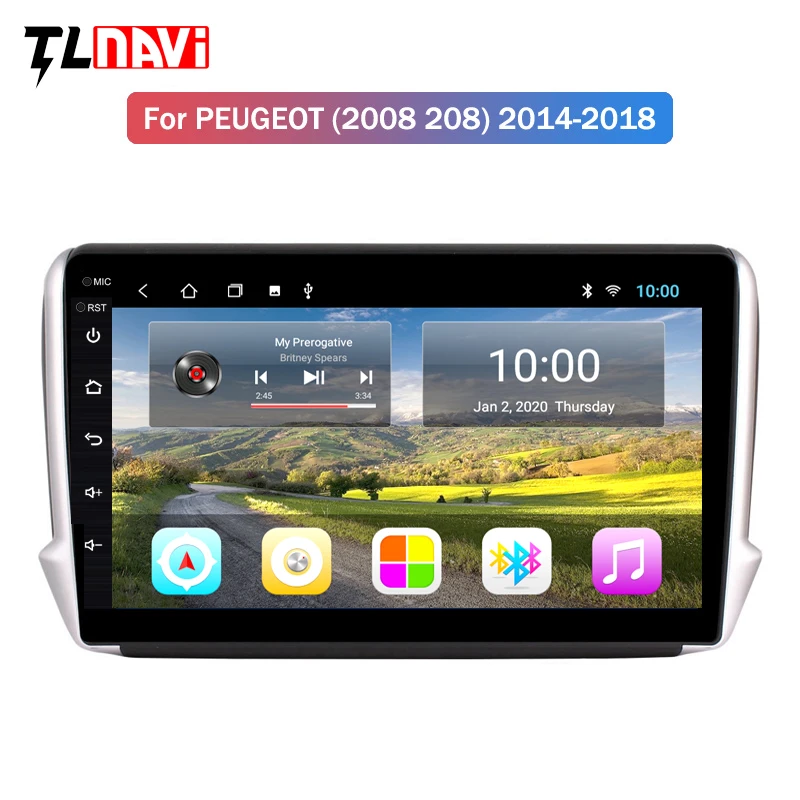 Автомобильный мультимедийный проигрыватель с GPS 2 Гб ОЗУ 10 1 дюйма Android для Peugeot 2008
