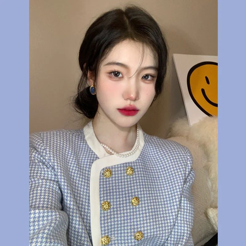 Костюмы с юбкой Qianniao клетчатая куртка женская одежда на весну и осень новинка 2021