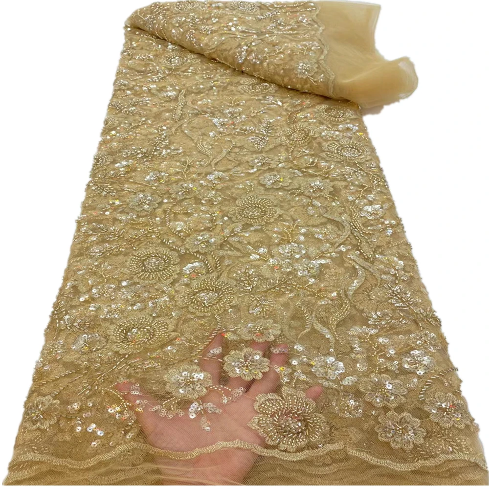 

Nigerian Lace Fabric 2021 High Quality Embroidery Tulle Lace Latest African French Net Lace With Sequins r81-95