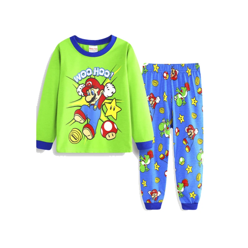 Пижама Super Mario одежда для сна 2 шт. мультяшный детей малышей мальчиков Супер Марио