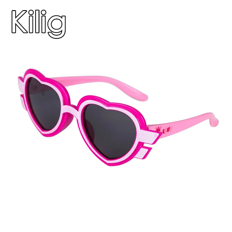 Силиконовые детские солнцезащитные очки kкомфорта TR90 розовые красные для детей