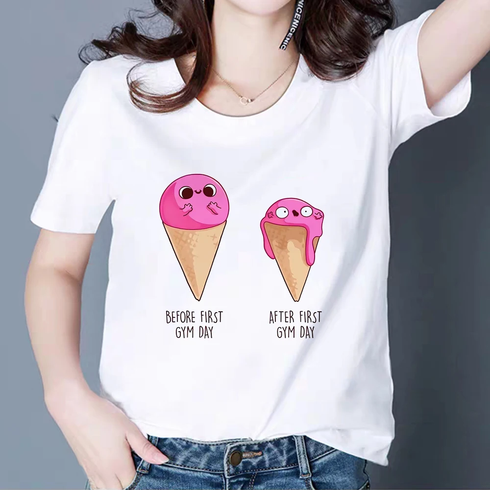 Футболка женская оверсайз милая Повседневная рубашка в стиле Харадзюку до