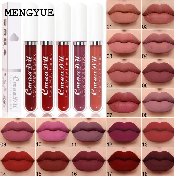 

18 Color Matte Lipstick Lip gloss Waterproof Lips Makeup Long Lasting Sexy Vampire Velvet Nude Lipsticks Lipgloss Cosmetics