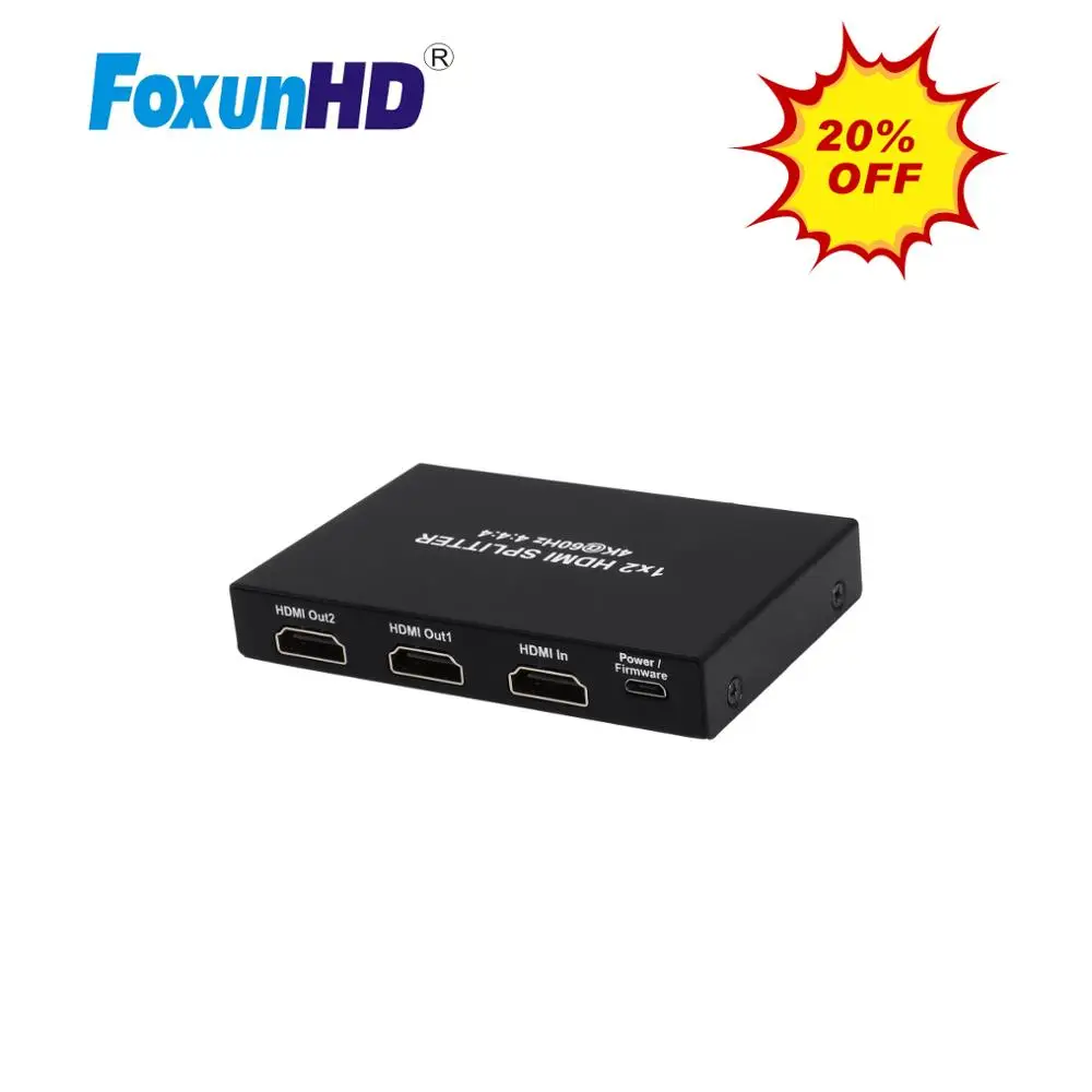 Foxun 2 порта SX-SP05S HDMI сплиттер EDID HDCP2.2 3D 4k 1x2 | Электроника