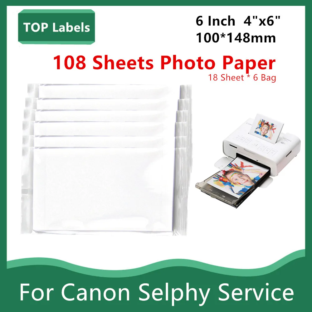 KP 108IN 108 Sheets Photo Paper 6inch Glossy Compatible for Canon Selphy CP1300 CP1200 CP910 CP900 CP760 Printer Photo Paper