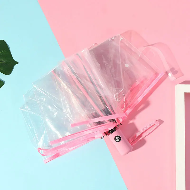 Автоматический прозрачный складной зонт водонепроницаемый универсальный