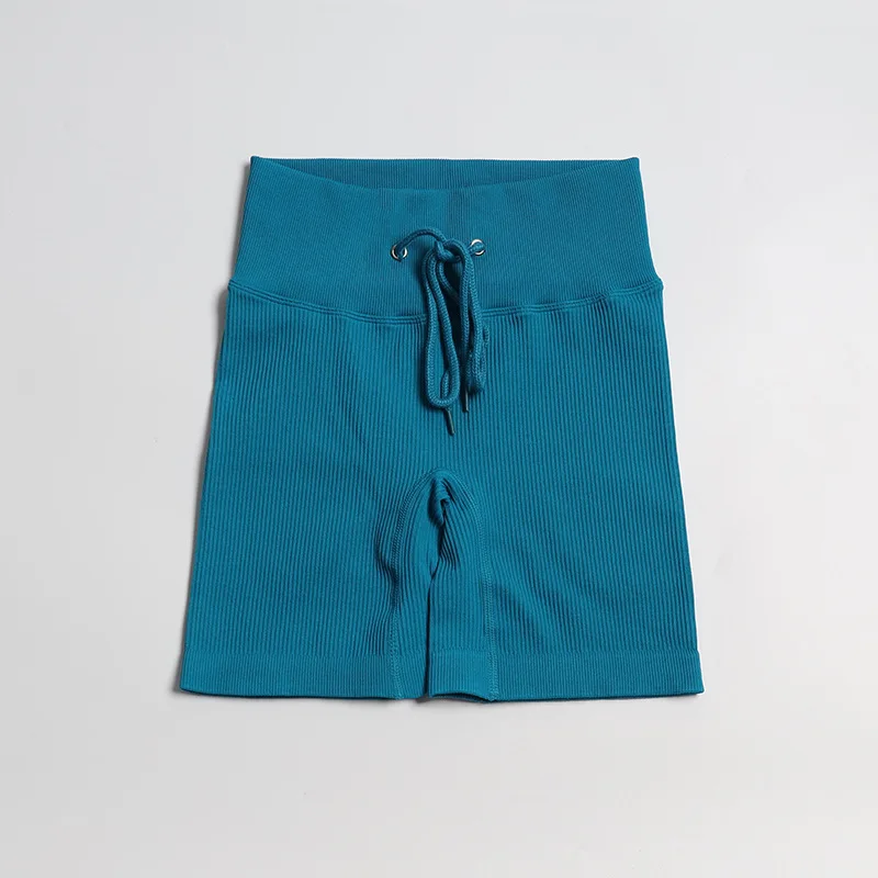 

Slim Fit High Waist Yoga Sport Shorts Hip Push Up Women Plain Soft Nylon Fitness Running Shorts Tummy Control Workout Gym Shorts