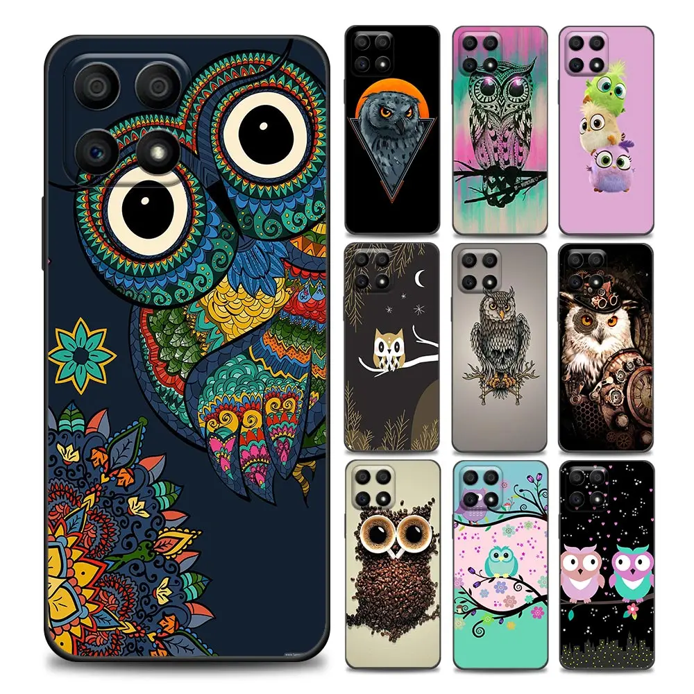 

Cute Owl Cartoon Phone Case for Honor 8X 8S 9S 9C 9A 9X Case Play 50 10 20 20e 30i Pro Lite Youth Soft Silicone Cover