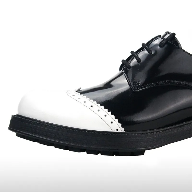 Туфли дерби мужские из натуральной кожи Дизайнерские повседневные на платформе