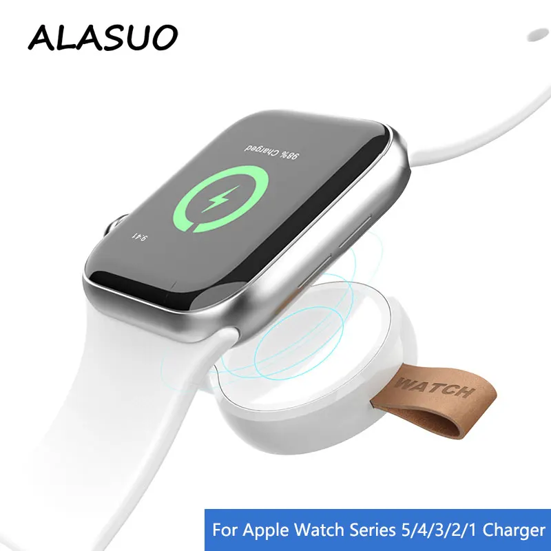 Портативное беспроводное зарядное устройство для Apple Watch Series 6 5 4 3 2 1 USB магнитное i