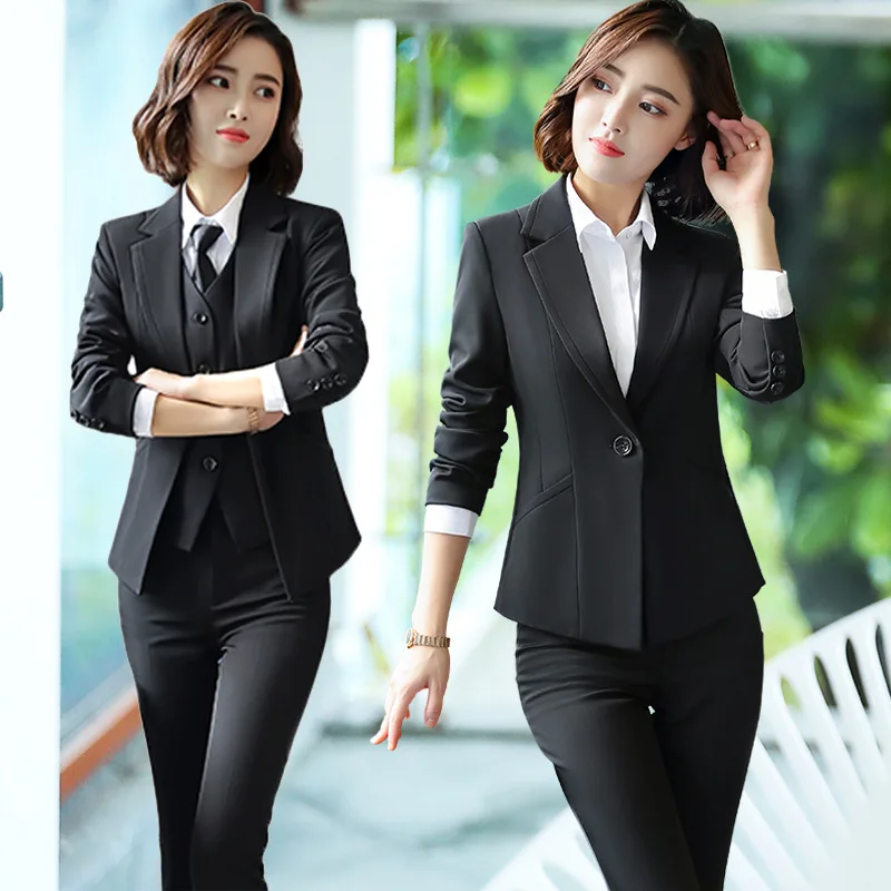 

2020 Модные женские элегантные деловые брючные костюмы для женщин офисные форма Формальные OL с длинным Штаны пиджак и брюки для девочек компл...