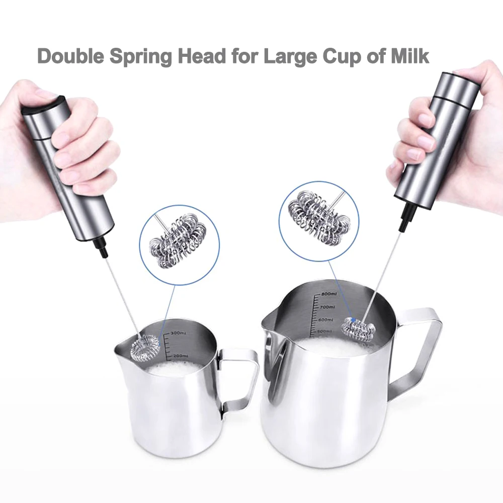 Ручной Электрический вспениватели молока Нержавеющая сталь 3 весна головой