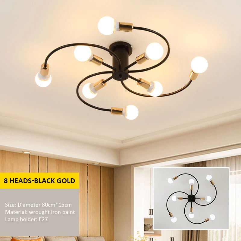 $29.82 Ceiling Lights Modern Multiple LED E27 Lamp Base Black/White/Gold For Living Room / Bedroom Indoor Lighting Retro