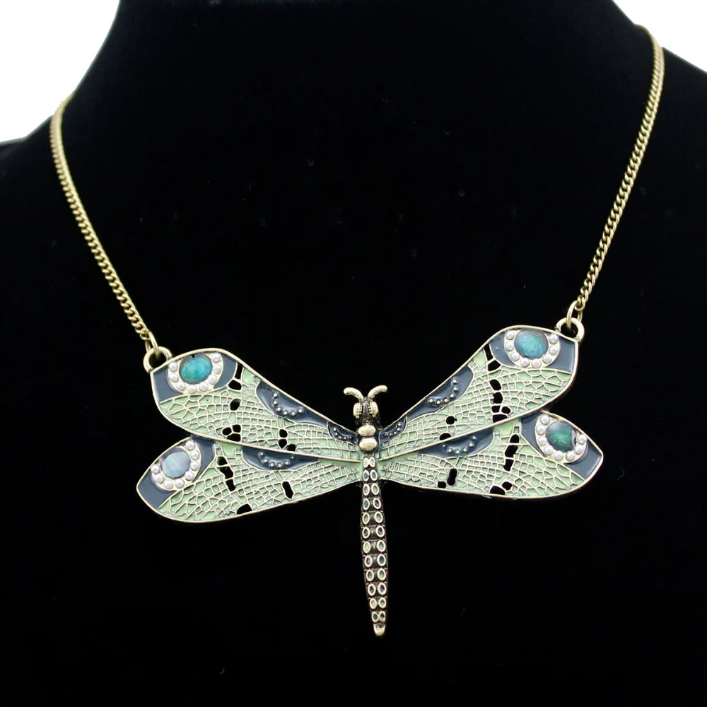 Кулон в стиле АР деко ручной работы с эмалью и крыльями Селтика|Ожерелья