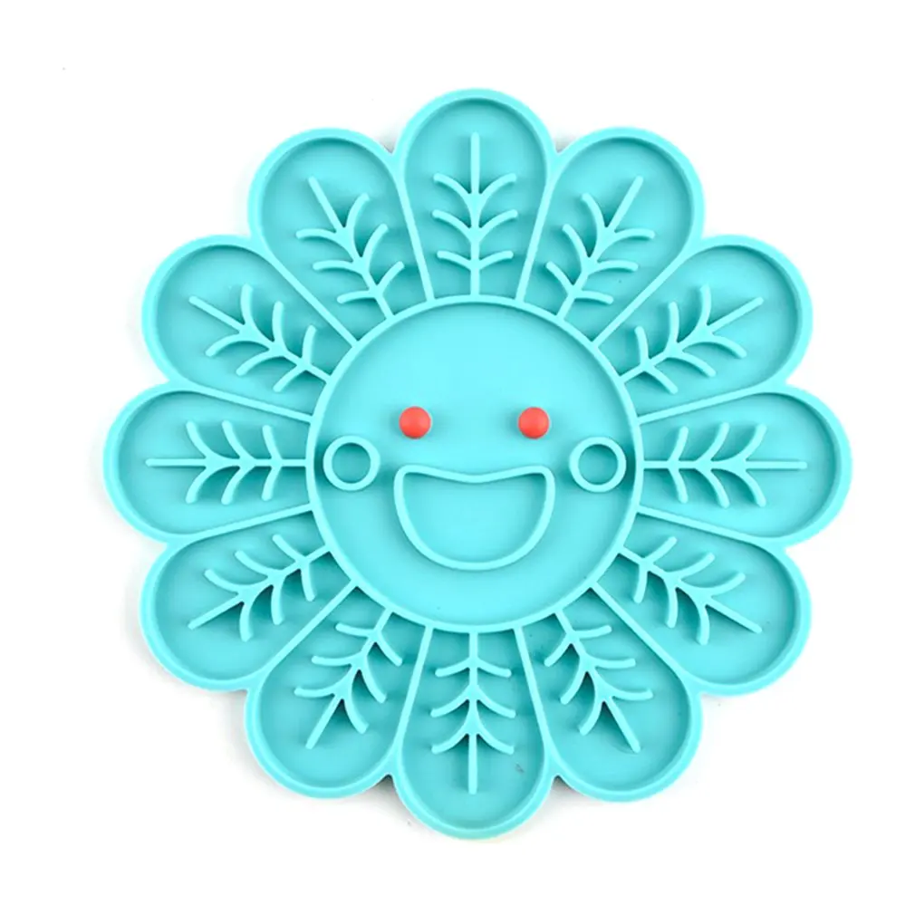 

Для Кормления Собаки медленная миска для еды, цветочный Дозирующий коврик, пластина для кормления, Силиконовая накладка для излома собак, б...