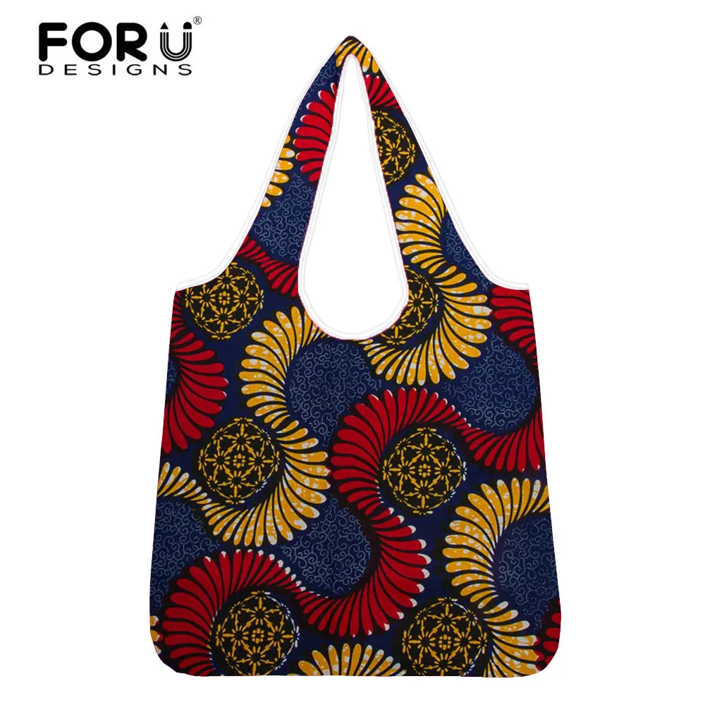 

FORUDESIGNS African Tribe Fashion Design 2020 Shopper Bags Women Reusable Ladies Shopping Shoulder Bags Woman Portable Eco Bags