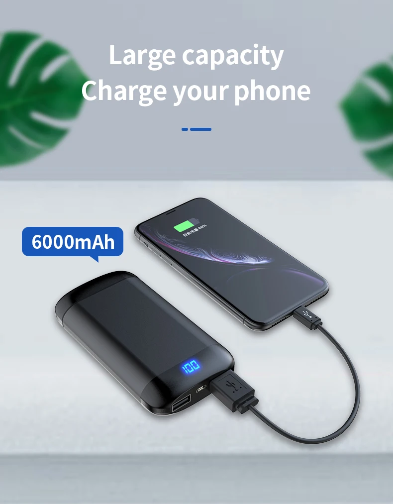 Q66 беспроводные V5.0 Bluetooth наушники HD стерео наушники спортивная водонепроницаемая гарнитура с двойным микрофоном и 6000 мАч чехол для зарядки аккумулятора