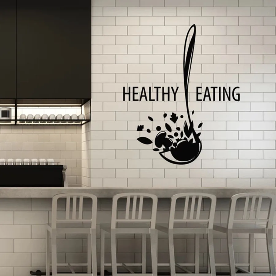 Наклейка для кухонной стены ложка супа здоровое еды овощи еда столовая ресторан