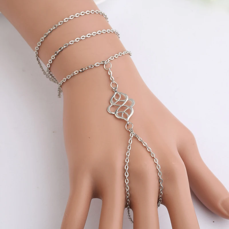 Женский браслет из серебристой цепочки модное Ювелирное Украшение на палец |